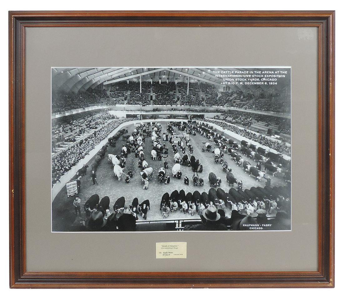 Livestock Photograph, Wally Mann (Am. 1914-1997), "Parade of Champions" (1934 International (1 of 1)