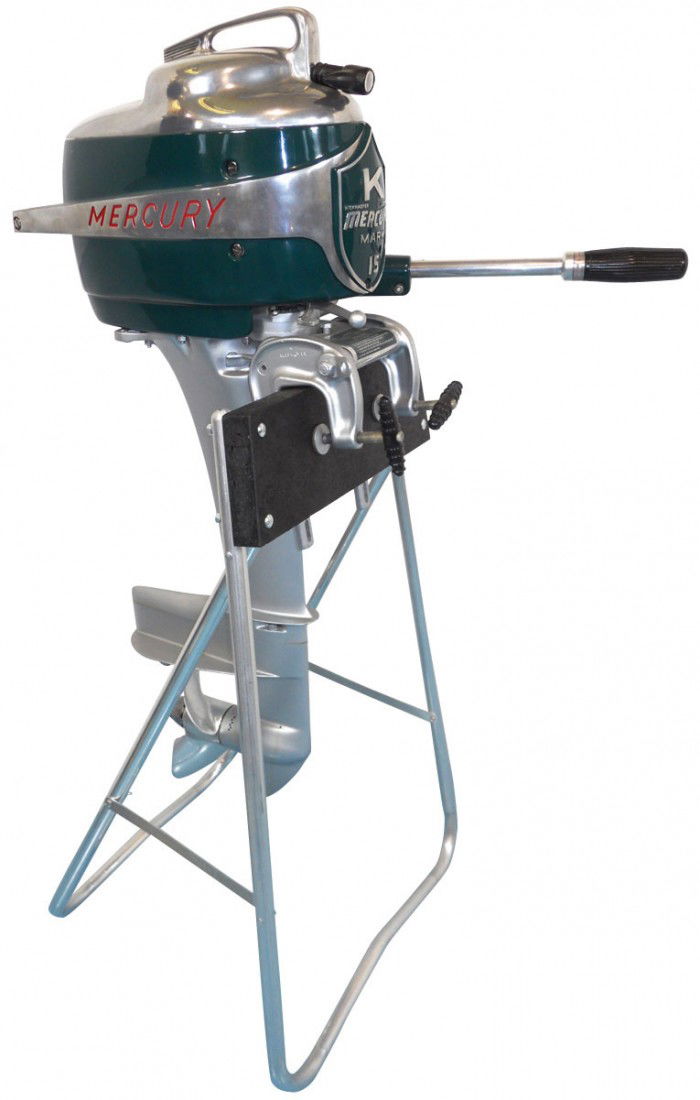 Boat outboard motor w/stand, Mercury Mark 15 Rock May 19, 2012 Rich Penn Auctions in MN