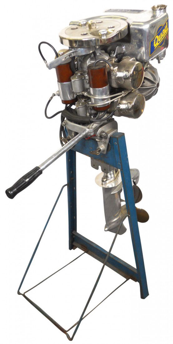 Boat outboard motor w/stand, Super Elto Quad, c.1 May 19, 2012 Rich