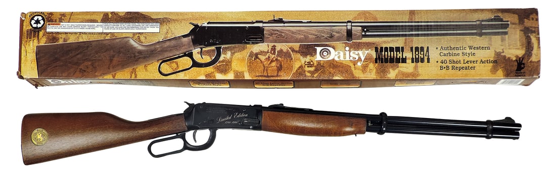 Toy Gun, Air Rifle, Daisy Model 1894 carbine style BB repeater, Mint w/box, 39"L.: Toy Gun, Air Rifle, Daisy Model 1894 carbine style BB repeater, Mint w/box, 39"L.