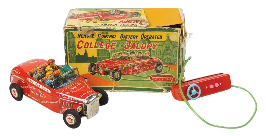 Toy Car, Hotrod Special College Jalopy, Mfgd By Linemar, Bo Litho On