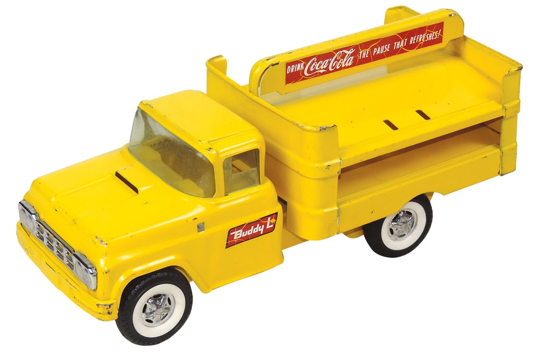 Toy Truck, Coca-Coca Buddy L Delivery Truck, pressed steel, Exc cond w/no product, 15"L.: Toy Truck, Coca-Coca Buddy L Delivery Truck, pressed steel, Exc cond w/no product, 15"L.