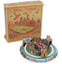 Toy, New York, mfgd by Marx, litho on tin windup, incl train & airplane, Near-Mint cond in orig box,