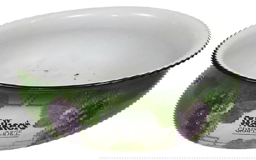 Soda Fountain Display Bowl, Walker's Grape Juice, Enamelware, Used On
