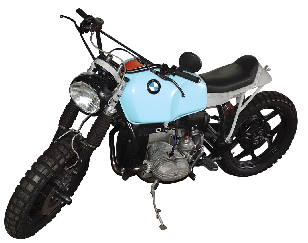 Motorcycle, 1986 BMW Model R65, 649cc Boxer OHV, VIN WB1046205G6128131 w/Gulf Porsche 917 tribute: Motorcycle, 1986 BMW Model R65, 649cc Boxer OHV, VIN WB1046205G6128131 w/Gulf Porsche 917 tribute paint scheme, Exc prof restoration w/German Moto Gadget M-Unit Blue set up (your smartphone is the key