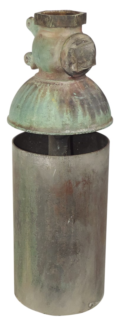 Steam Whistle, large brass single note w/exterior valve (arm missing), apparently unmarked & (1 of 1)