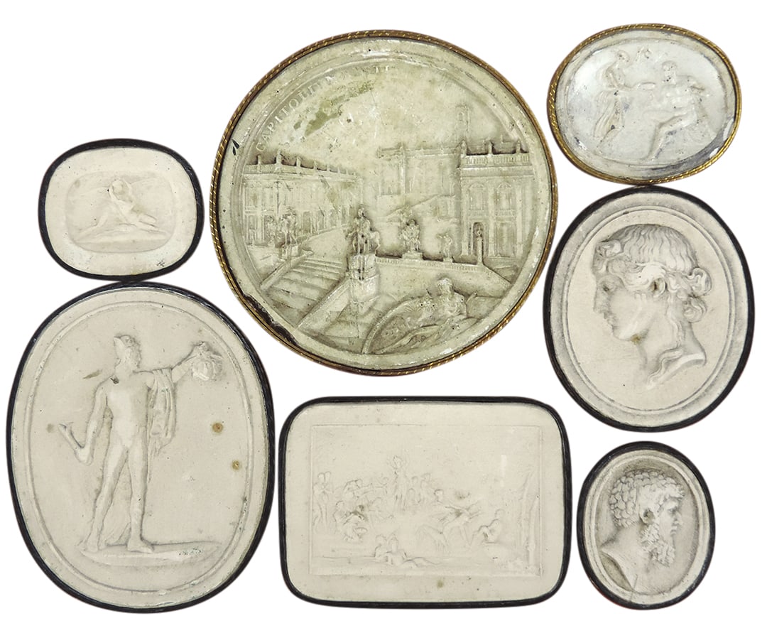 Decorative Art Grand Tour Intaglio Miniatures (7), Giovanni Liberotti neoclassic figures in relief, (1 of 1)