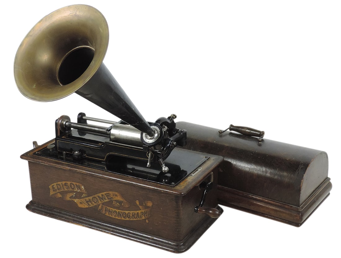 Phonograph, Edison Home Phonograph, c.1905 w/Model C reproducer & standard horn, VG working cond, (1 of 1)
