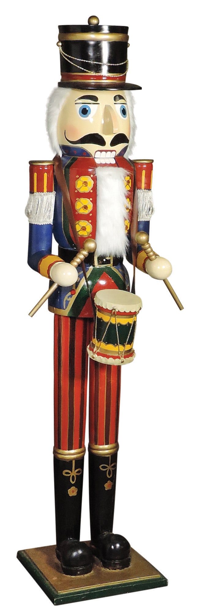 Christmas Nutcracker, large & impressive carved & hand-painted wood figure of drummer w/working jaw, (1 of 1)