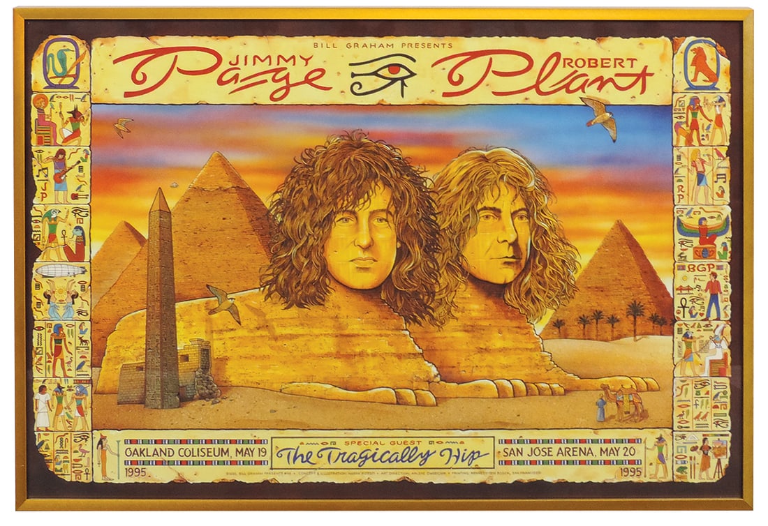 Rock & Roll Poster Jimmy Page & Robert Plant, Oakland & San Jose 1995 by Bill Graham, No.115, Exc (1 of 1)