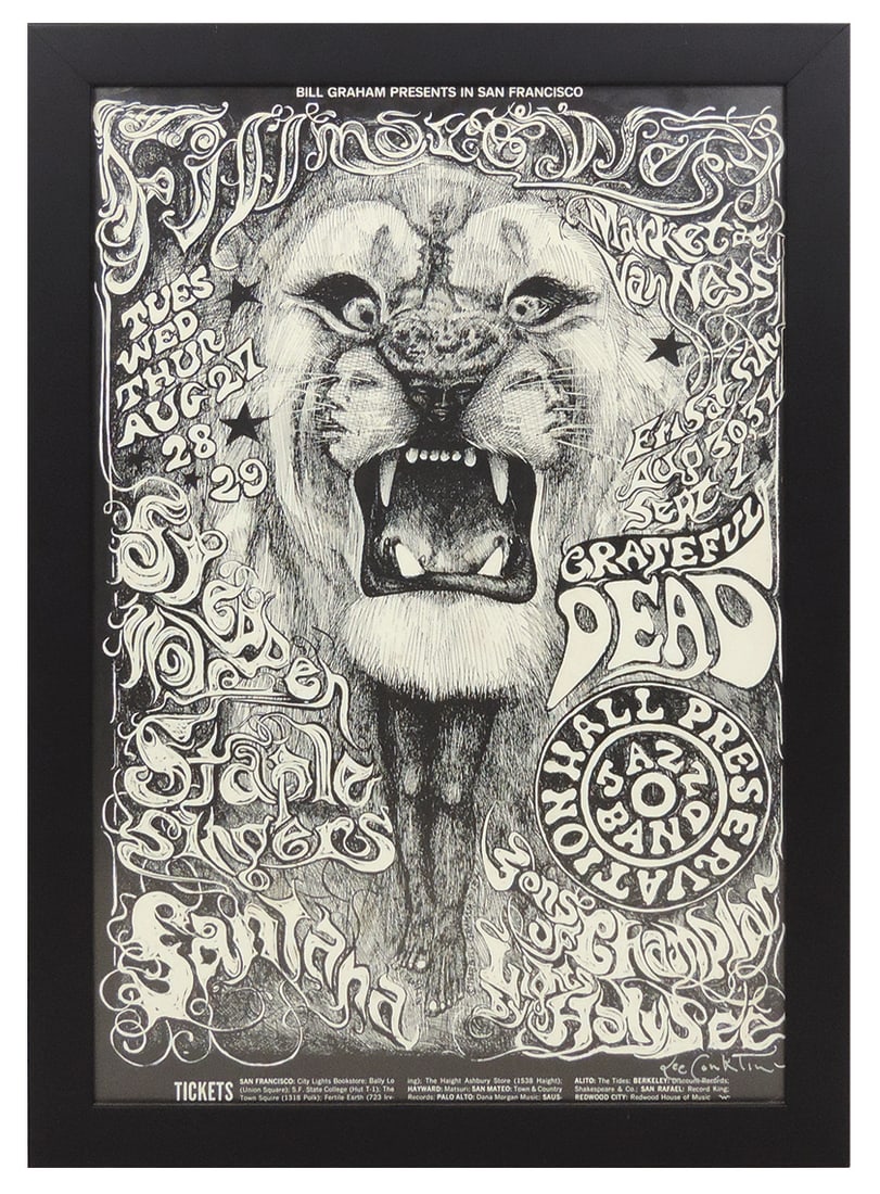 Rock & Roll Poster Bill Graham presents Grateful Dead & others, second printing, artist signed Lee (1 of 1)