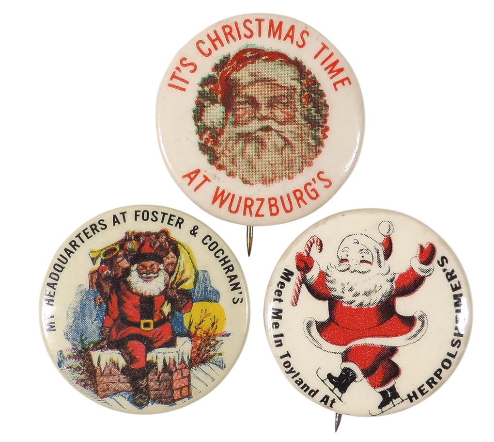 Christmas Santa Pinback Buttons (3), My Headquarters at Foster & Cochran's, It's Christmas Time at (1 of 1)