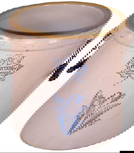 383 Western Stoneware 5 gallon crock w/bailed handles,