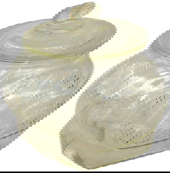 Planters Peanut football jar, embossed Planters Sa: Planters Peanut football jar, embossed Planters Salted Peanuts on both front & rear, roughness on interior lid lip, otherwise Exc. condition, 9"H.