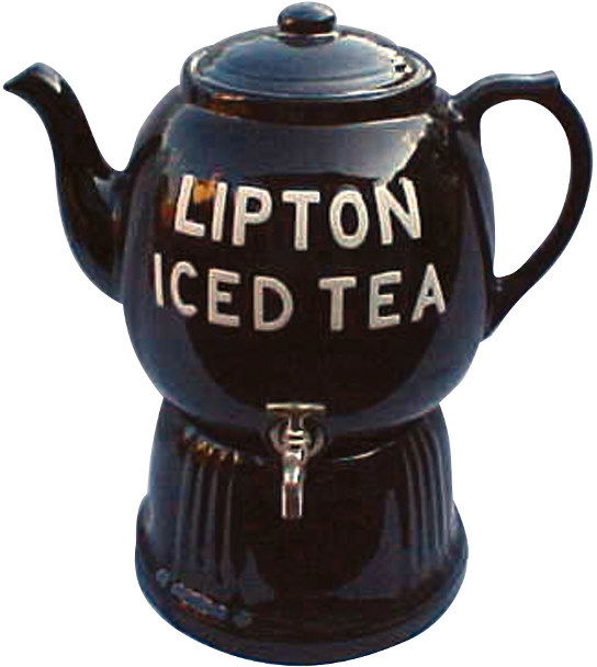 578 Lipton Iced Tea store dispenser, Hall China, adver