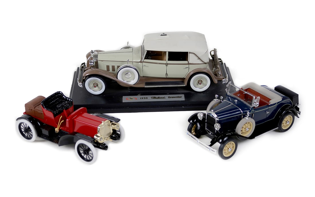 Toy Scale Models (3), 1930 Packard Brewster, 1931 Ford Model A, 1907 Type C (1 of 4)
