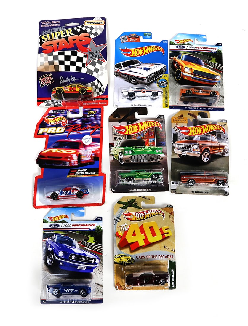 Hot Wheels (8), The 40s Tail Dragger, '79 Ford Pickup, '69 Ford Torino Tall (1 of 3)