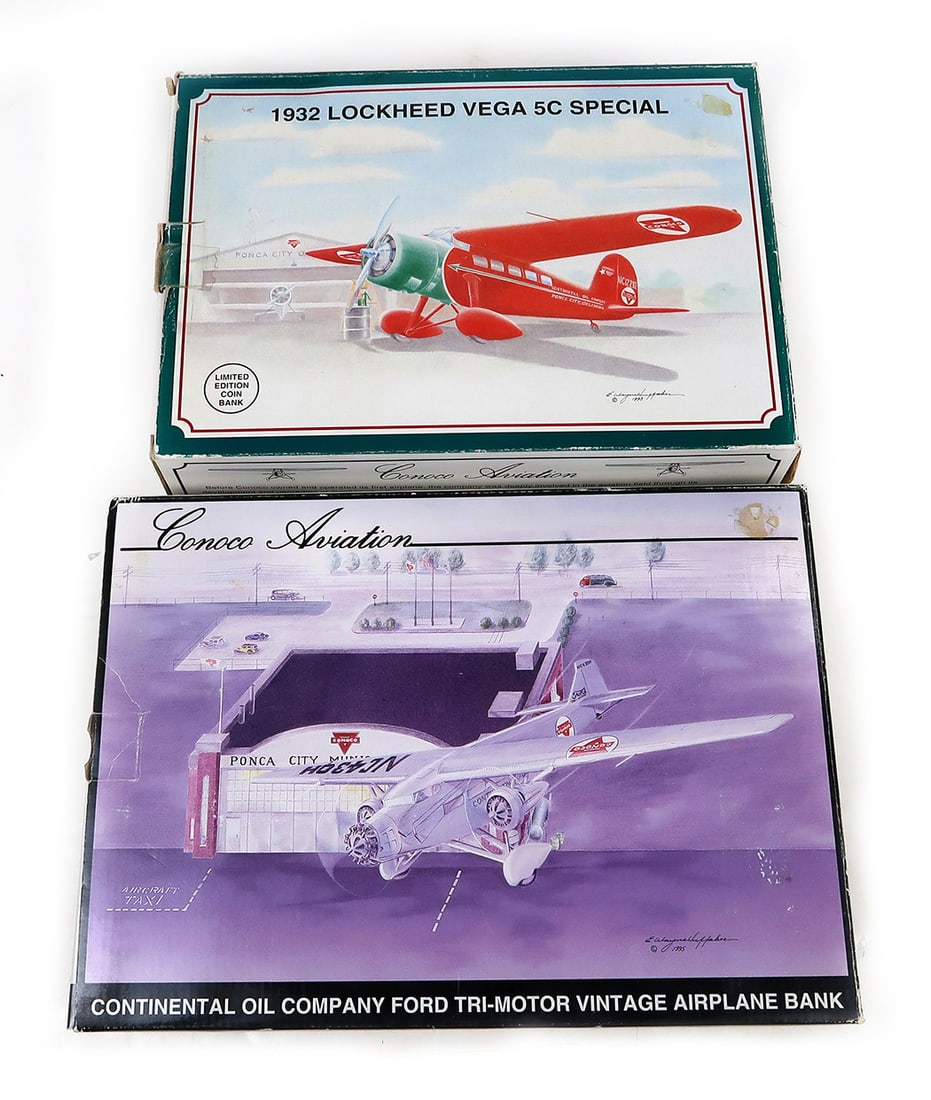 Spec Cast Banks (2), Continental Oil Company Ford Tri-Motor Vintage Airplan (1 of 3)