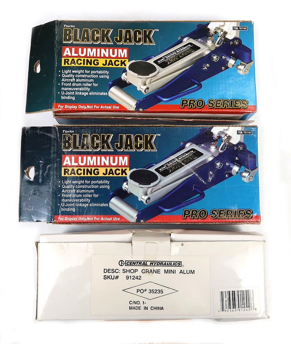 Central Hydraulics Mini Aluminum Shop Crane & (2) Torin Black Jack Aluminum (1 of 2)