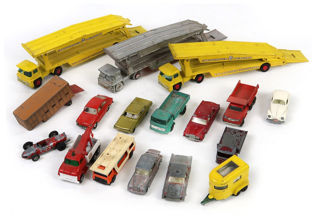 Matchbox (16), Various Toy Cars, Trucks, Tractors & Truck/Trailers, 8" L. (1 of 1)