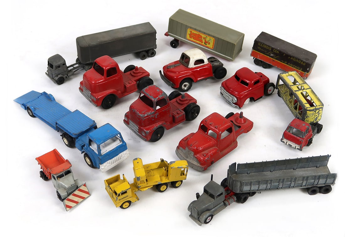 Metal Trucks (13), Various manufactures, sizes & conditions.: Metal Trucks (13), Various manufactures, sizes & conditions.