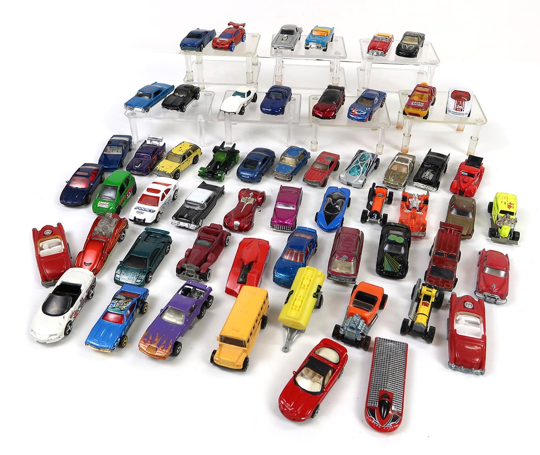 Toy Cars (53), Some Hot Wheels & Some Matchbox, Mostly VG cond, 3" L.: Toy Cars (53), Some Hot Wheels & Some Matchbox, Mostly VG cond, 3" L.