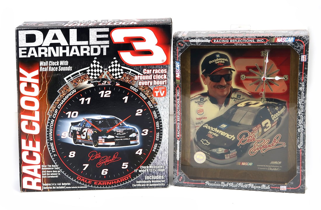 Dale Earnhardt Race Clocks (2), New In Box, 12" L. (1 of 1)