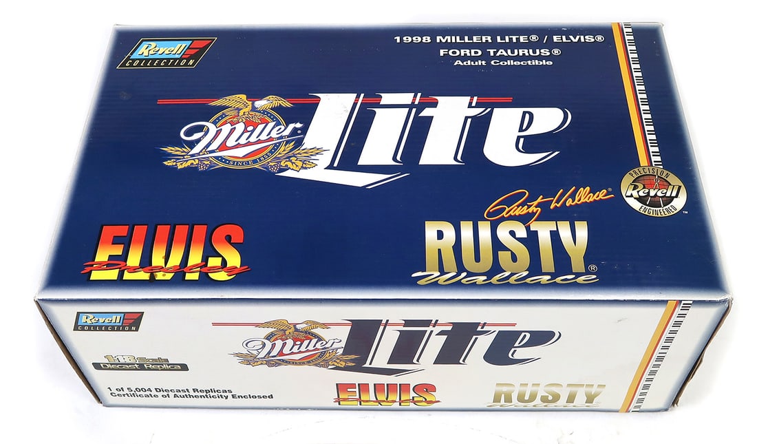 Nascar Model 1998 Miller Lite Elvis Ford Taurus w/Rusty Wallace, 1/18 scale (1 of 2)