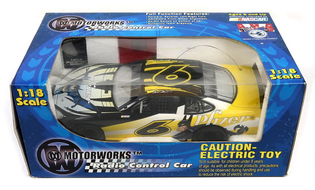 Nascar Batman Radio Control Car, 1/18th scale by Motorworks, MIB, untested (1 of 1)