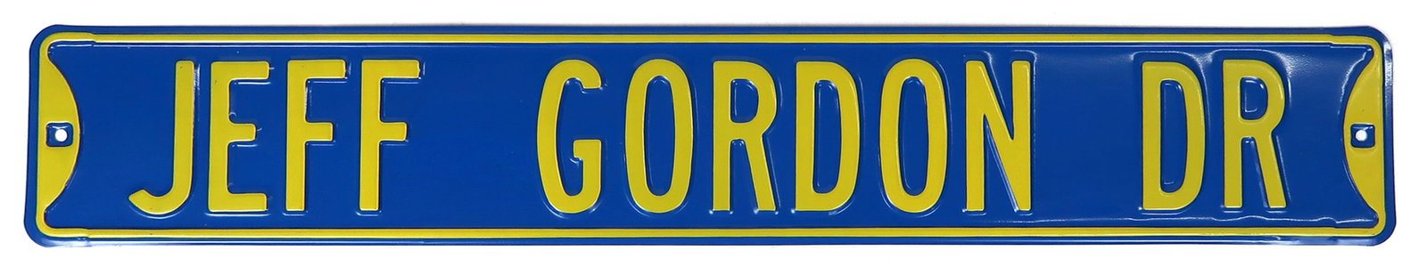 Nascar Jeff Gordon Street Sign, embossed steel, Mint cond, 6"H x 36"L.: Nascar Jeff Gordon Street Sign, embossed steel, Mint cond, 6"H x 36"L.