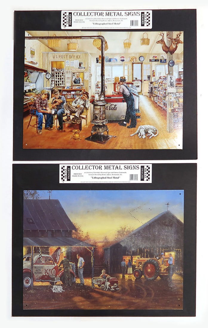Nostalgic Garage Signs (2), Tin Litho by Collector Metal Signs, New w/label (1 of 1)