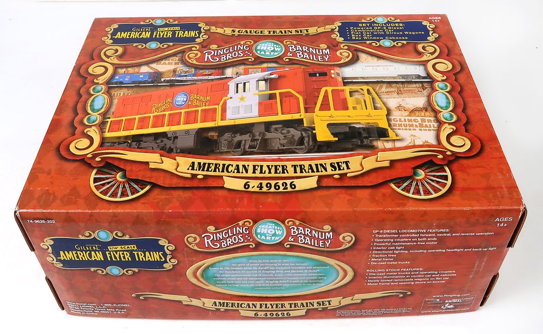 Toy American Flyer Train Set, S ga Ringling Bros, MIB, 12"H x 16"W. (1 of 3)