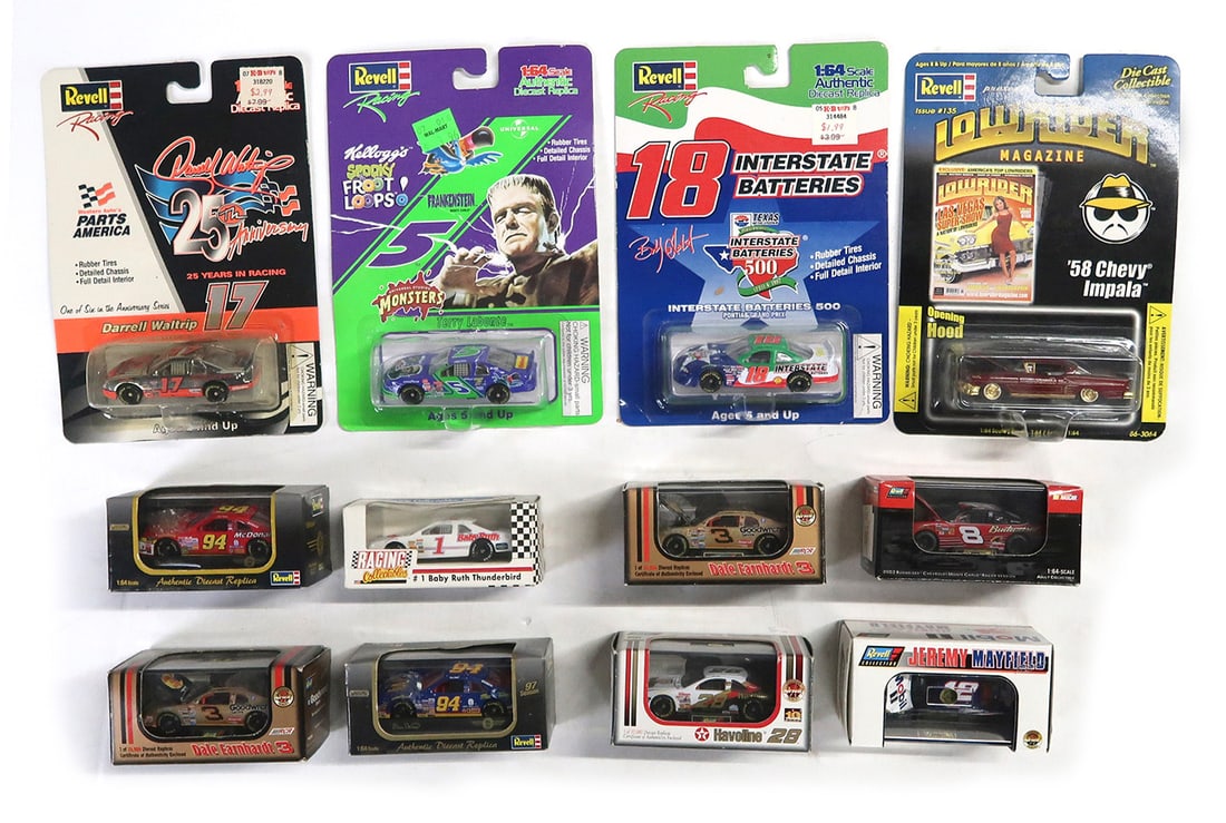 Revell Collection (12), Dale Earnhardt Bud Racing #8 1 of 12,528, Ernie Irv: Revell Collection (12), Dale Earnhardt Bud Racing #8 1 of 12,528, Ernie Irvan Texaco Halocline 1997 1 of 10,080, Dale Earnhardt Bass Pro Shops 1 of 24,984, Jerry Mayfield Mobil 1 of 10,080, Bill Ellio