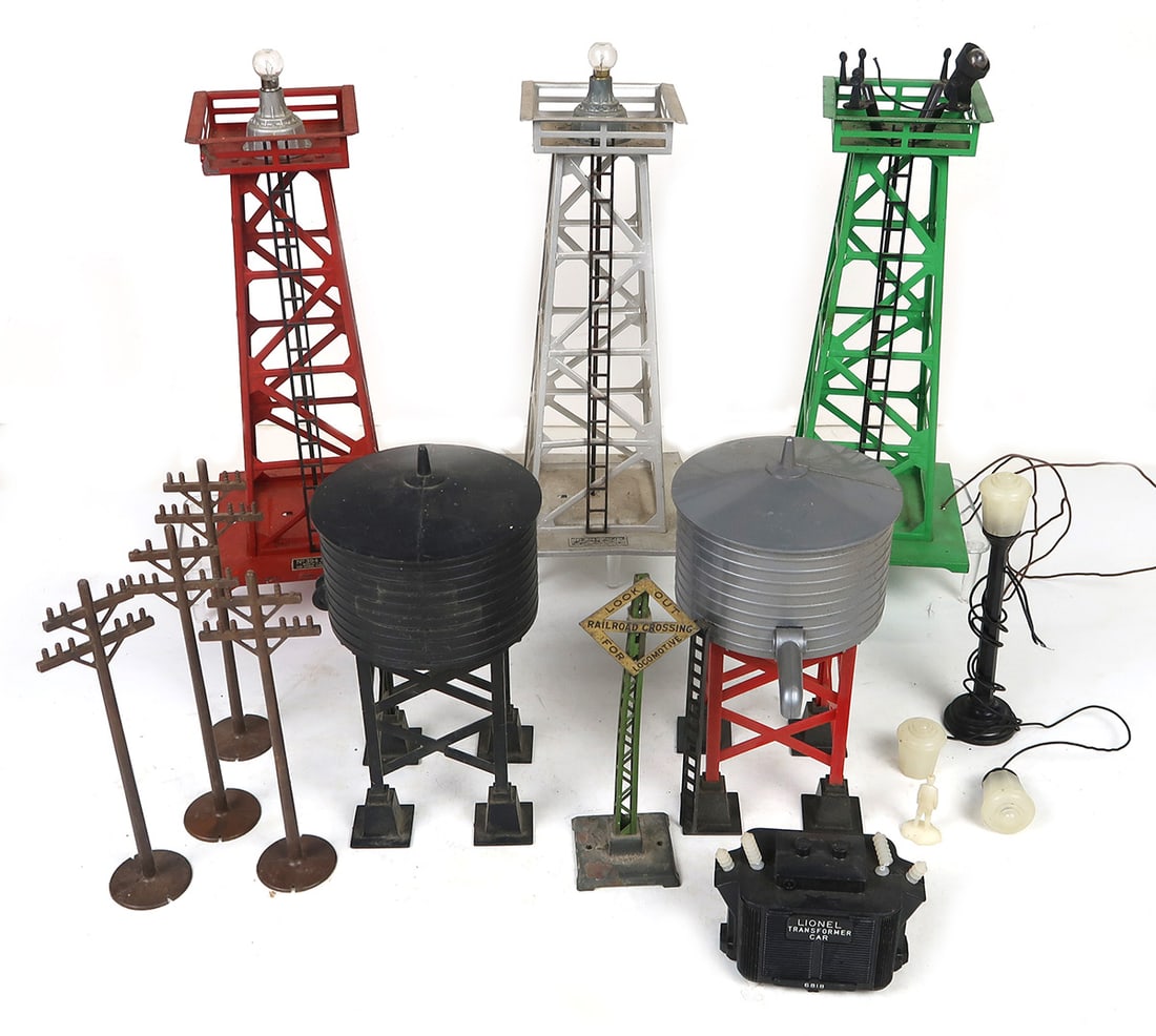 Toy Train Accessories (12), 394 Rotary Beacon Aluminum Tower (2), 395 Flood (1 of 1)
