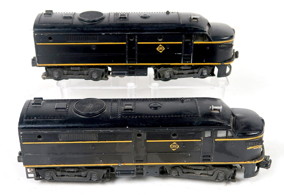 Toy Train (2), 2032 Erie Diesel Engine (2), untested cond, 11" L. (1 of 1)