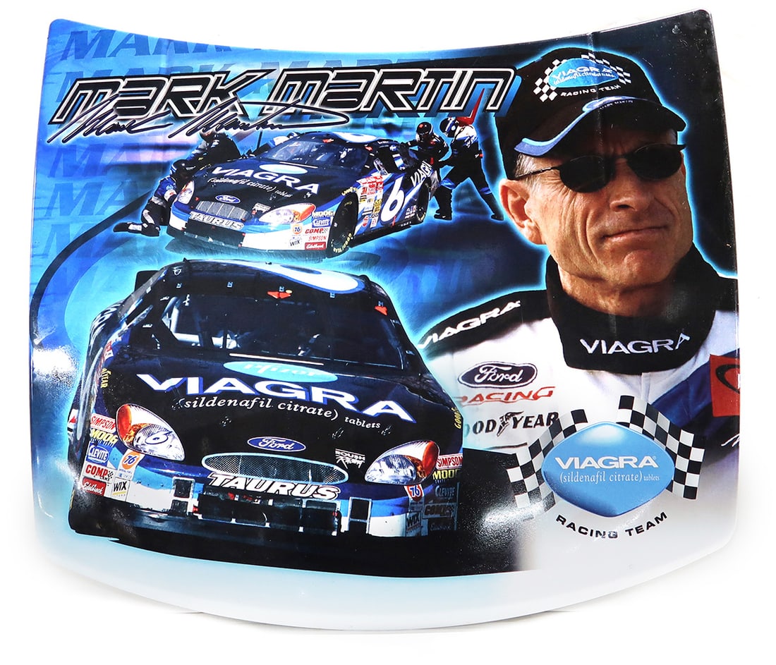 Nascar Hood, Tribute Series for Mark Martin by Hirev, Exc cond, 24"H.: Nascar Hood, Tribute Series for Mark Martin by Hirev, Exc cond, 24"H.