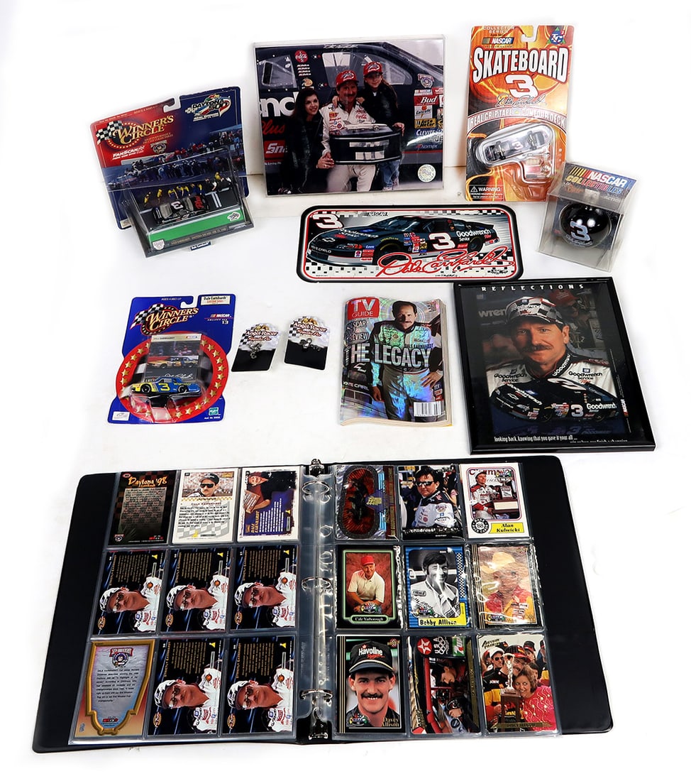 NASCAR (11), Dale Earnhardt TV Guide '22, Various Trading Cards in Binder, (1 of 3)