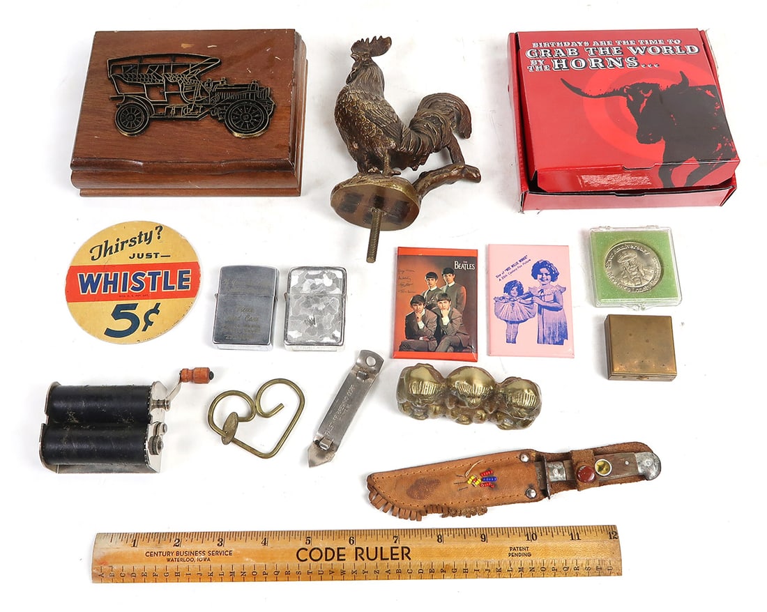 Collectibles (15), Wooden Box with 2 Decks/Antique Car, Marlboro Slide Bott (1 of 1)