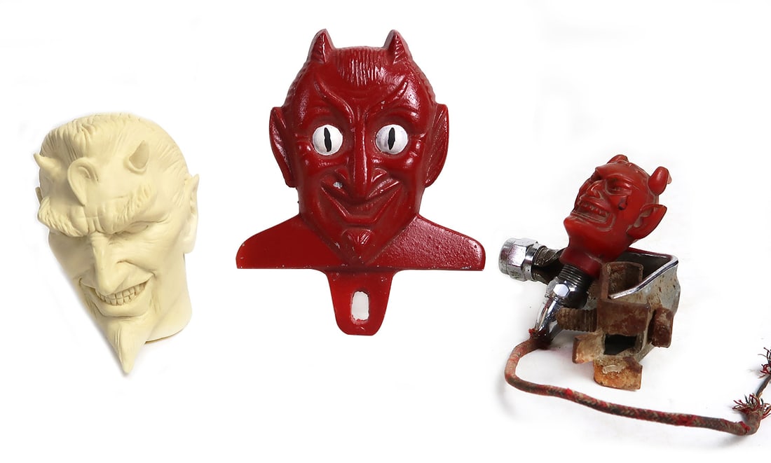 Automotive (3), Red Devil License Plate Topper & Light, plus Cast Stone Shi (1 of 1)