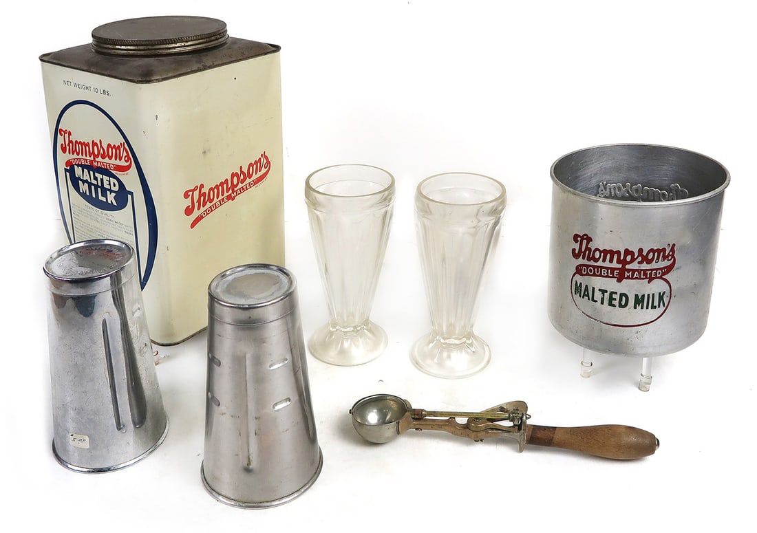 Collectibles (7), Thompson Double Malted Milk Tin Container (No Lid), Thomp (1 of 1)