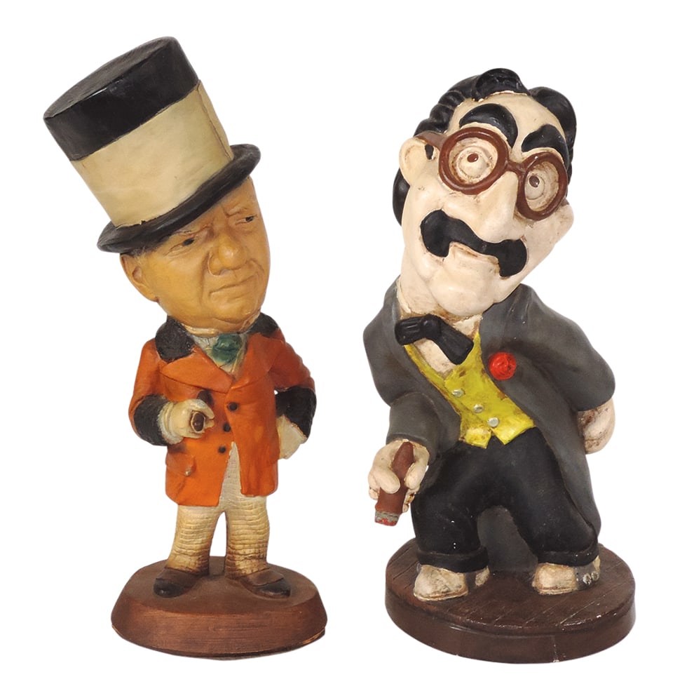 Chalkware Celebrity Figures (2), W.C. Fields & Groucho Marx by Tuscany & Esco, c.1970s, VG cond (1 of 1)