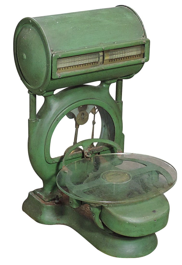 Country Store Countertop Scale, Toledo Computing Scale, style 391C w/old painted finish, c.1910, (1 of 3)
