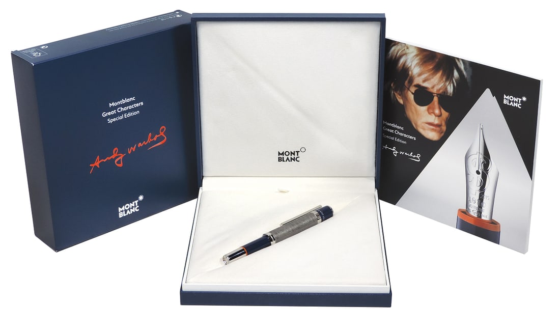 Montblanc Andy Warhol Rollerball Pen. Great Characters Special Edition in cobalt blue w/Andy's (1 of 4)