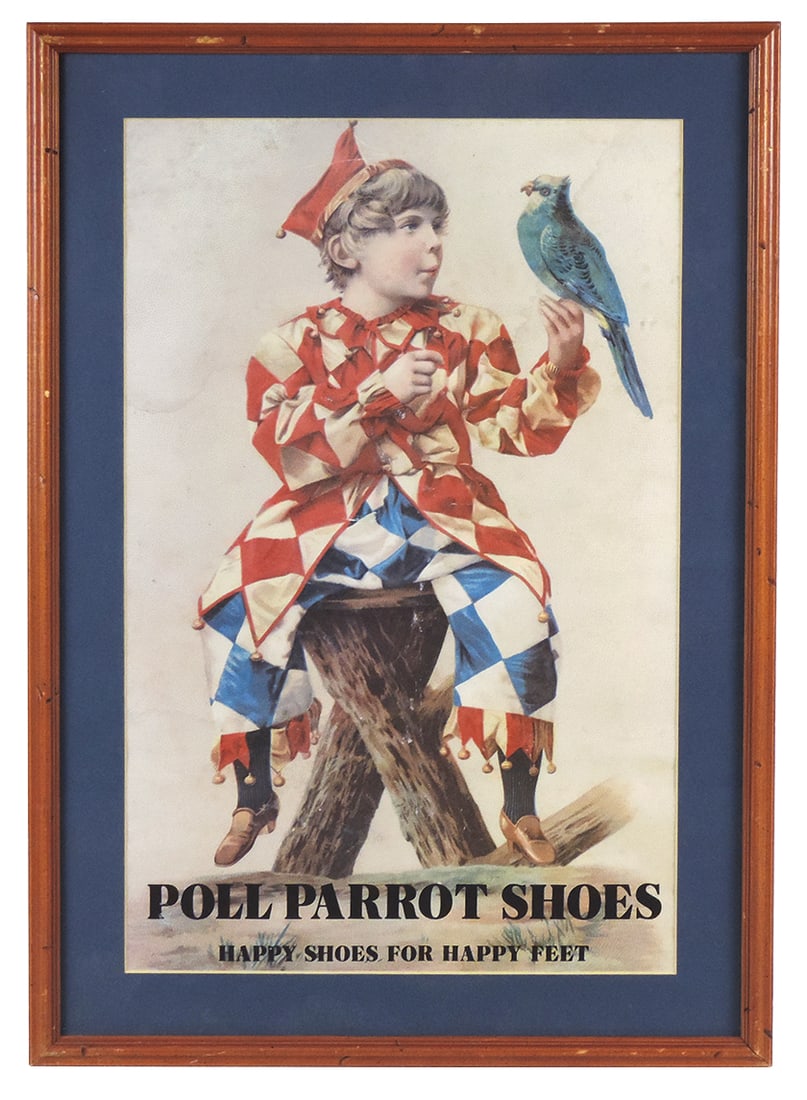 Shoe Store Poll Parrot Poster, later reprint, professionally matted & framed, Exc cond, 24"H x 16"W. (1 of 1)