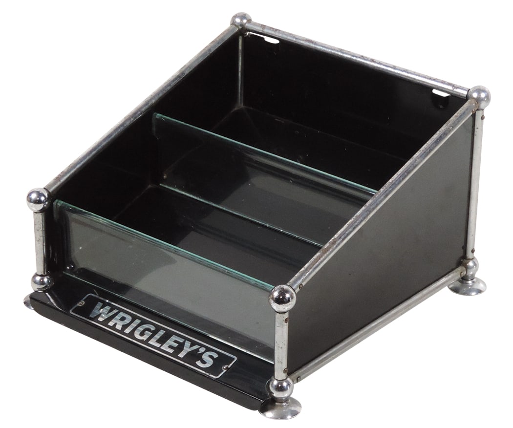 Wrigley's Gum Counter Display, metal w/chrome details & orig glass dividers, c.1930's, Exc cond (1 of 1)