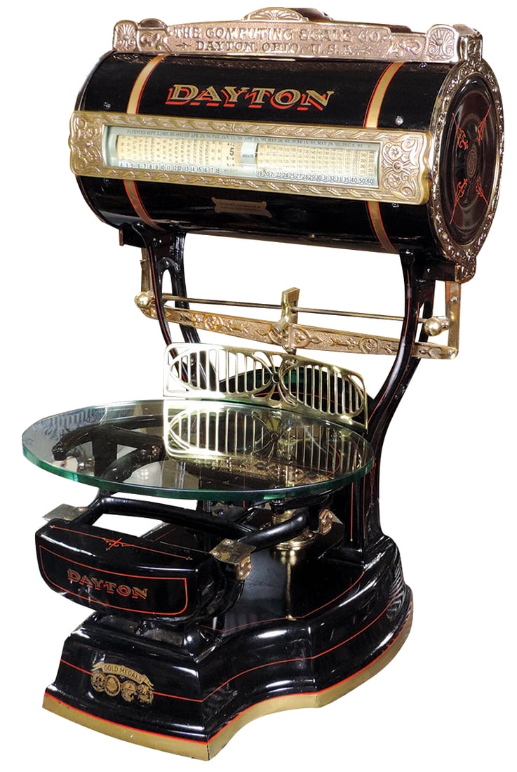 Country Store Scale, Dayton countertop computing scale Style 170, Ser. #311428 w/ornate embossed (1 of 3)