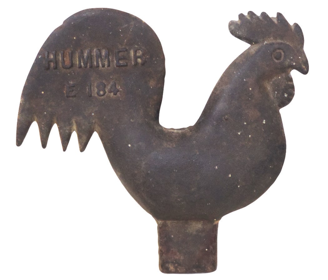Rooster Windmill Weight, Elgin Wind Power & Pump Co., Hummer # E 184, for 10 ft mill, cast iron, VG+ (1 of 3)