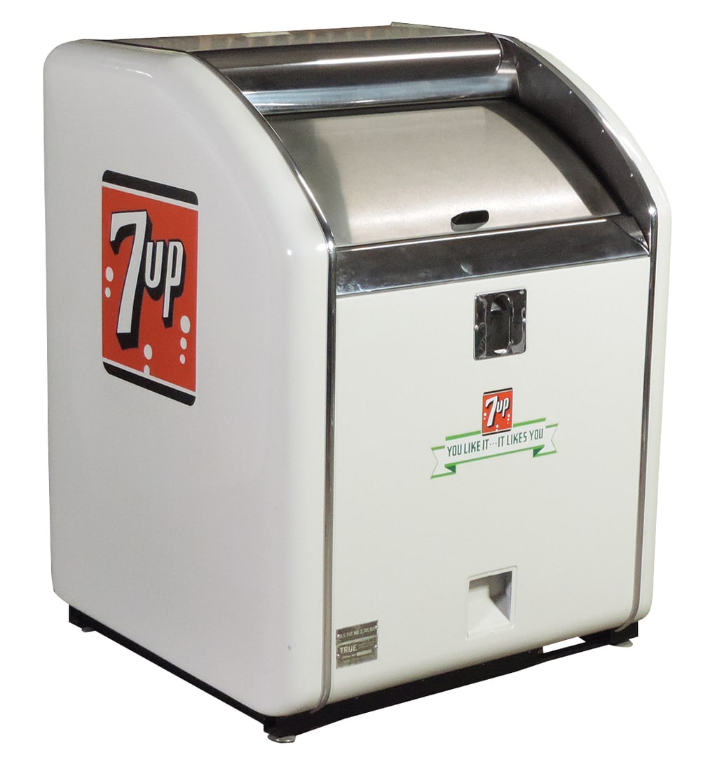 Soda Fountain 7Up Cooler, mfgd by True, painted steel, beautiful prof restoration in working cond (1 of 1)