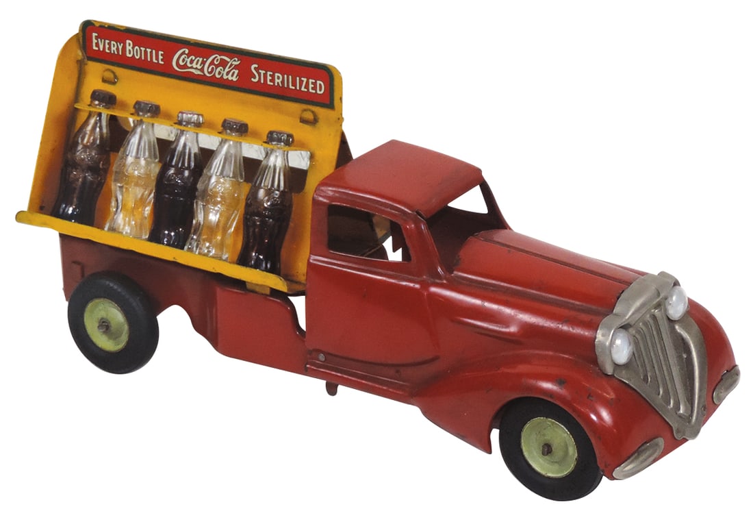 Coca-Cola Toy Delivery Truck, pressed steel, mfgd by Metalcraft, scarcer "long nose" streamline (1 of 2)