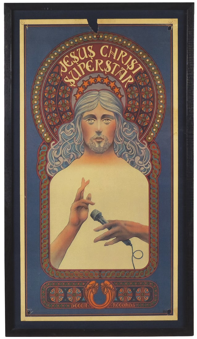 Poster, Psychedelic Jesus Christ Super Star, 1971, by David Byrd for Decca release of Andrew Lloyd (1 of 1)
